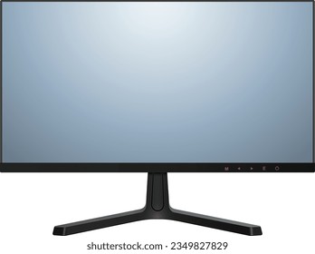 Monitor TV isolated, front view 3d icon, vector illustration.