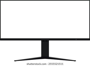 Monitor TV isolated, front view with empty screen, vector illustration.