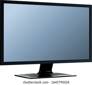 Monitor de TV aislado, ilustración vectorial.