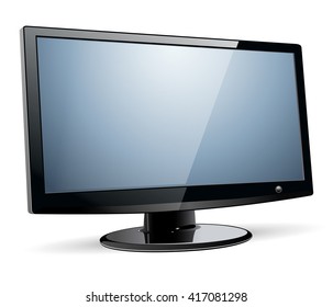 Monitor TV isolated, vector illustration.