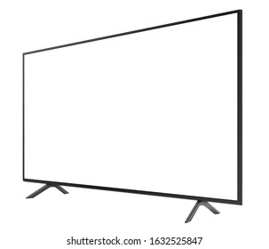 Monitor TV isolated, with white screen, 3D vector illustration.