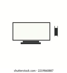 Monitorear la televisión y aislar a distancia en el fondo blanco.