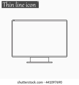 monitor TV Screen icon Vector Style thin line