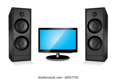 Monitor and two columns