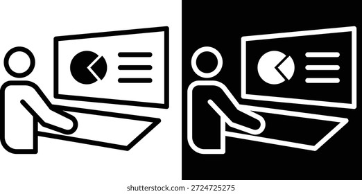 Versión de dos tonos del monitor en el fondo blanco y negro