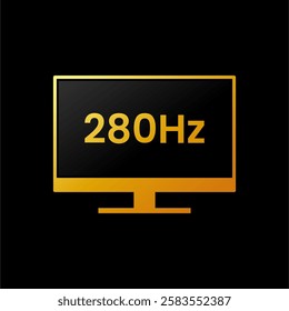 Monitor Ultra High Refresh Rate 280Hz Icon. Perfect for Computer Screen Refreshes Information Label on your product