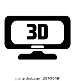 Monitor vecto icon. TV display on isolated background.