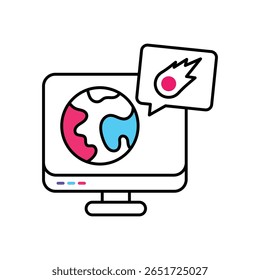 Monitor Vector Filled outline illustration style icon. EPS 10 file