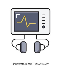 monitor vector flat color icon 