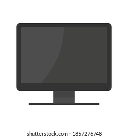 Monitor vector flat design in black color