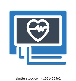 monitor vector glyph color icon  