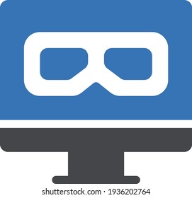 icono de color de glifo de monitor