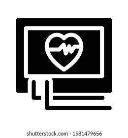 monitor vector glyph flat icon 