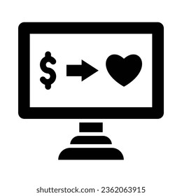 Monitor Vector Glyph Icon For Personal And Commercial Use.
