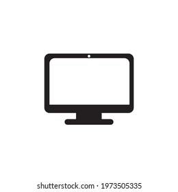 Monitor vector icon in black color