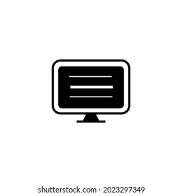 Monitor vector icon in black color