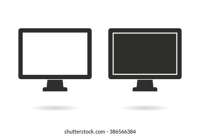 Monitor   vector icon. Black  illustration isolated on white  background for graphic and web design.  