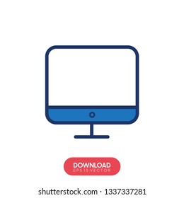 monitor vector icon, Vector EPS 10 illustration style - Vector