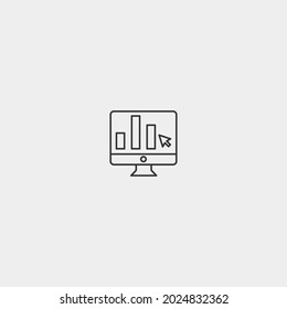 Monitor vector icon illustration sign
