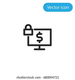 Monitor vector icon, illustration symbol
