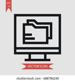 Monitor vector icon, illustration symbol
