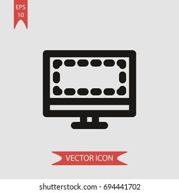 Monitor vector icon, illustration symbol