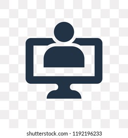 Monitor vector icon isolated on transparent background, Monitor transparency concept can be used web and mobile