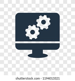 Monitor vector icon isolated on transparent background, Monitor transparency logo concept