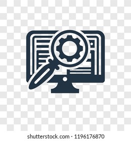 Monitor vector icon isolated on transparent background, Monitor transparency logo concept