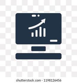 Monitor vector icon isolated on transparent background, Monitor transparency concept can be used web and mobile