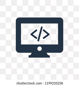 Monitor vector icon isolated on transparent background, Monitor transparency concept can be used web and mobile