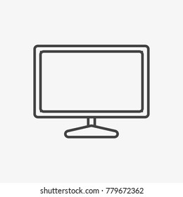 Monitor vector icon isolated on light grey background