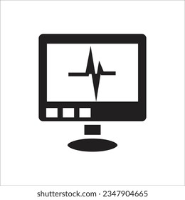 línea de icono de vector de monitor nueva