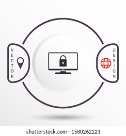 Monitor vector icon , lorem ipsum Flat design