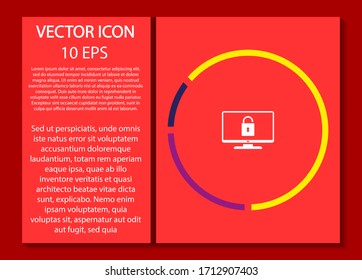 Monitor vector icon , lorem ipsum Flat design