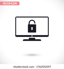 Monitor vector icon , lorem ipsum Flat design