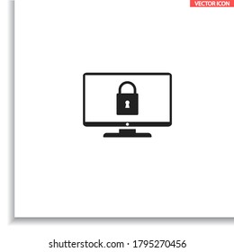 Monitor vector icon , lorem ipsum Flat design