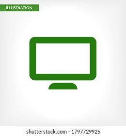 Monitor vector icon , lorem ipsum Flat design