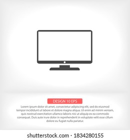 Monitor vector icon , lorem ipsum Flat design
