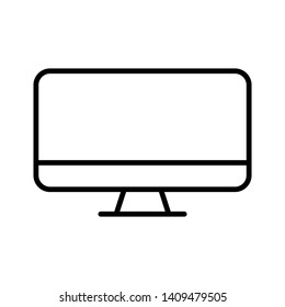 Monitor vector icon on white background