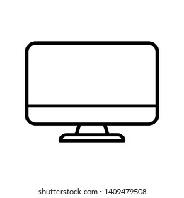Monitor vector icon on white background