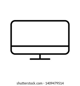 Monitor vector icon on white background