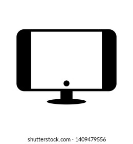 Monitor vector icon on white background
