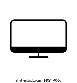 Monitor vector icon on white background