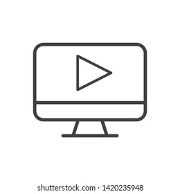 Monitor vector icon on white background