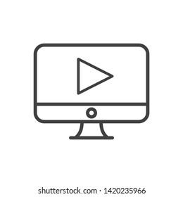 Monitor vector icon on white background
