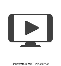 Monitor vector icon on white background
