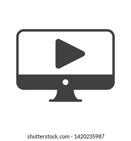 Monitor vector icon on white background