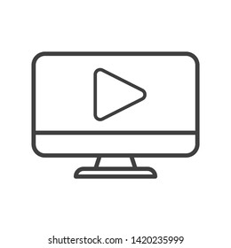 Monitor vector icon on white background