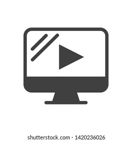 Monitor vector icon on white background